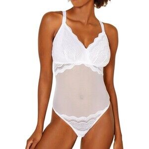 Cosabella Women’s Ceylon Curvy Teddy Sz Med Bridal  Stretch Lace V-Neck Sexy